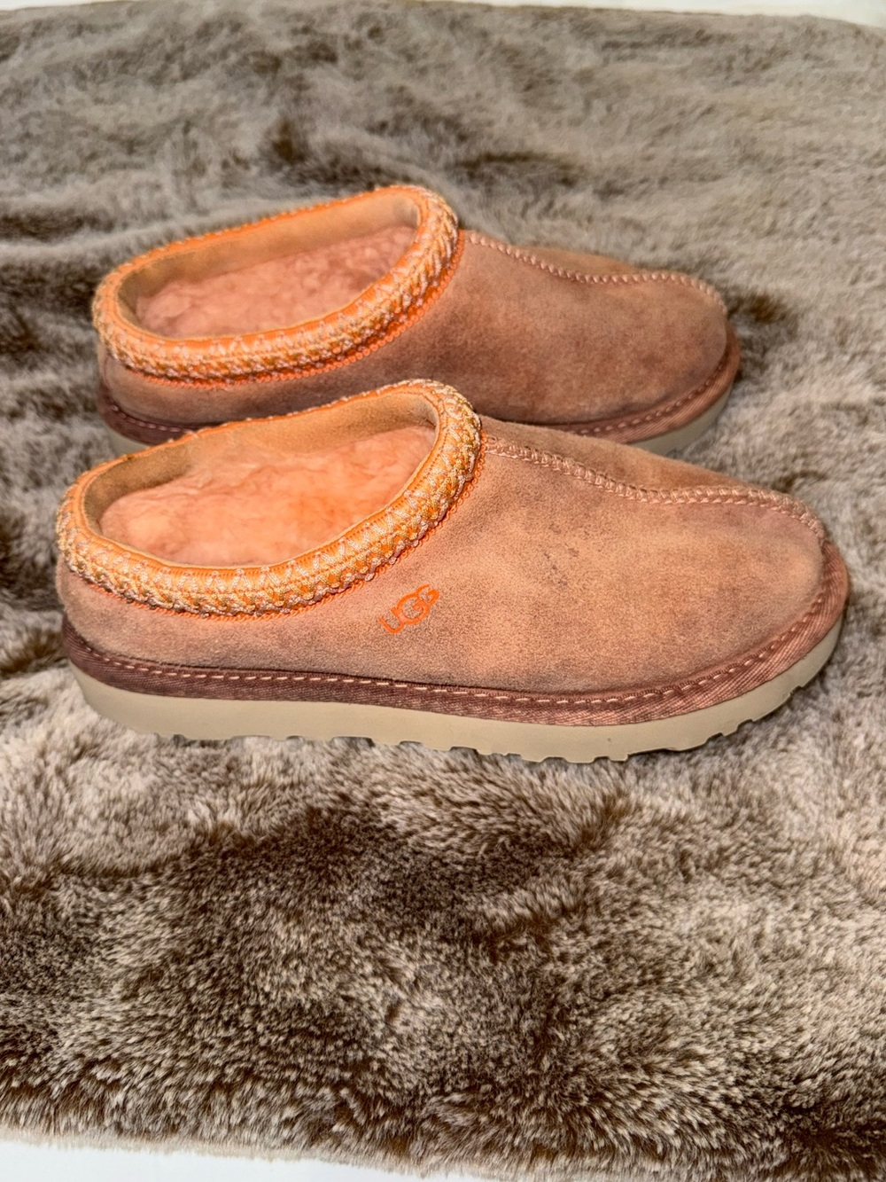 UGG Women's Tasman slippers pink Suede Shearling Slippers size 7